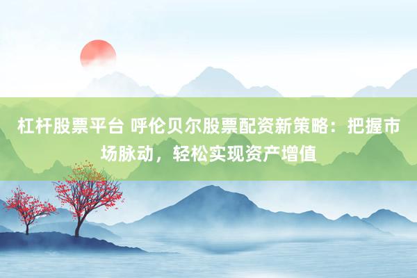 杠杆股票平台 呼伦贝尔股票配资新策略：把握市场脉动，轻松实现资产增值