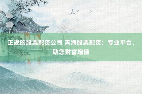 正规的股票配资公司 青海股票配资：专业平台，助您财富增值
