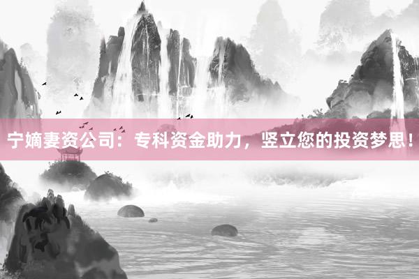 宁嫡妻资公司：专科资金助力，竖立您的投资梦思！