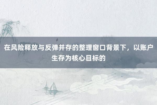 在风险释放与反弹并存的整理窗口背景下，以账户生存为核心目标的