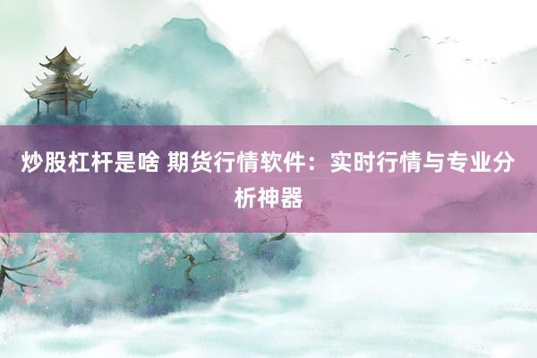 炒股杠杆是啥 期货行情软件：实时行情与专业分析神器