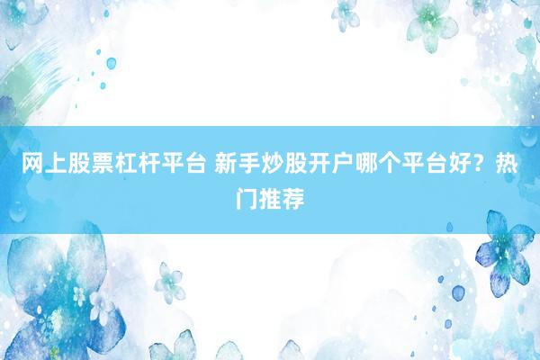 网上股票杠杆平台 新手炒股开户哪个平台好？热门推荐